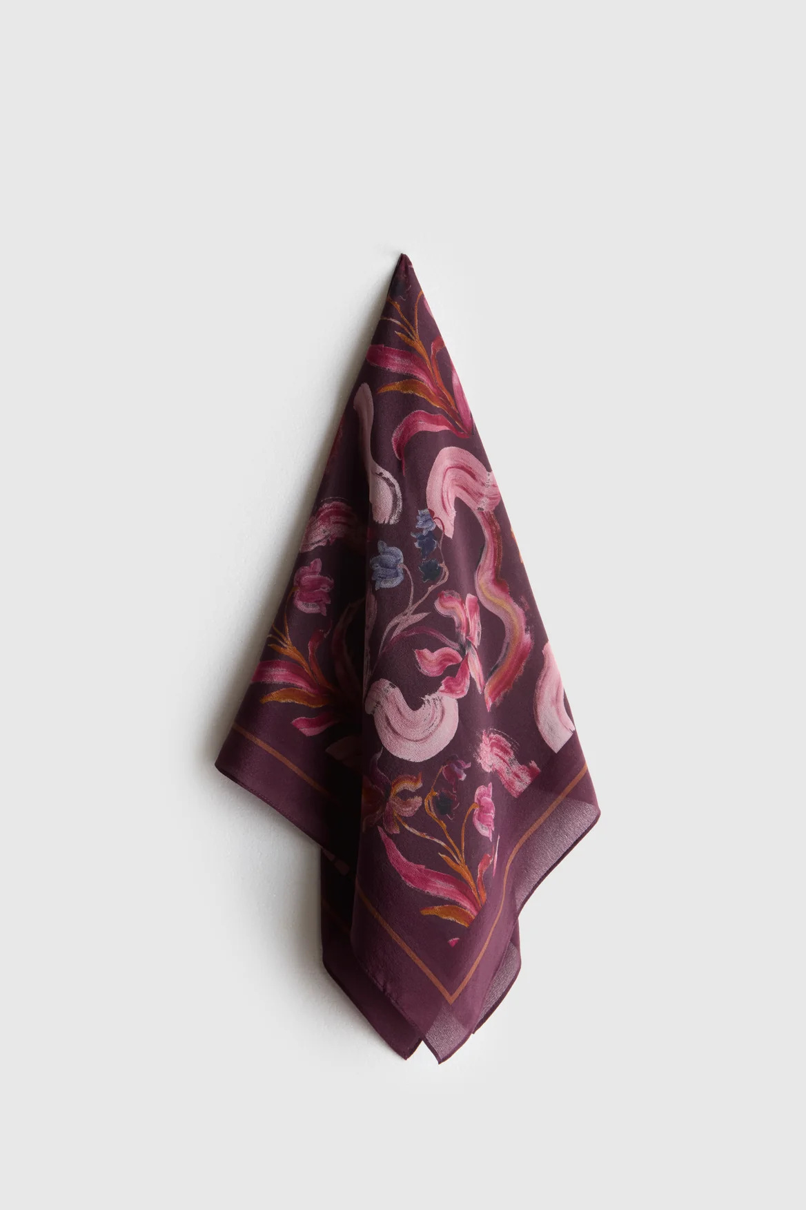 Silk Scarf Floral Print - Image 3