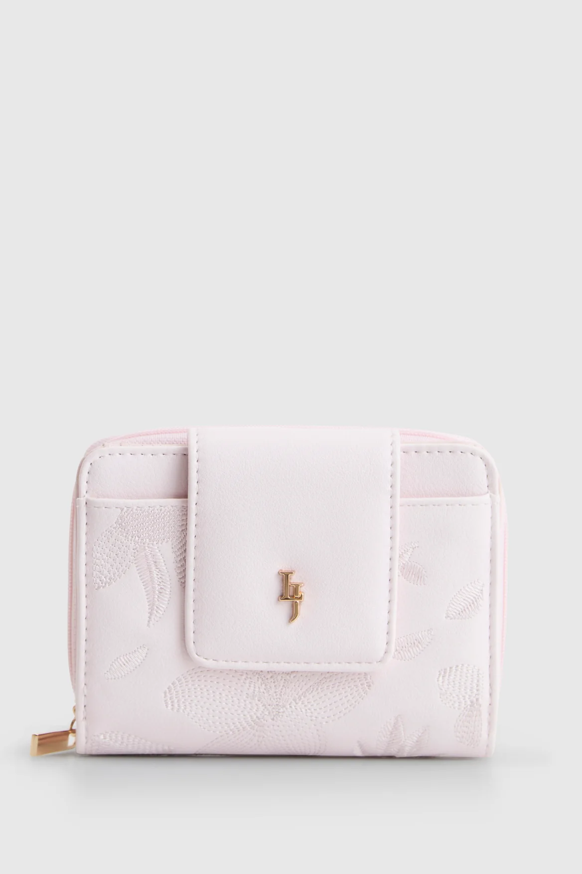 Embroidered Small Tab Wallet